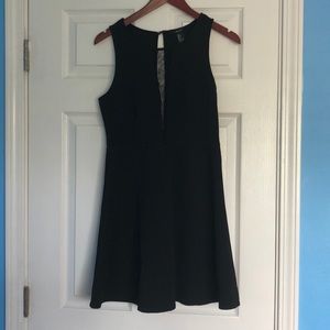 Black dress lace down front open back